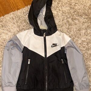 Nike Windbreaker- Toddler Boy 3T Black/White/Grey- long Sleeve - like new cond